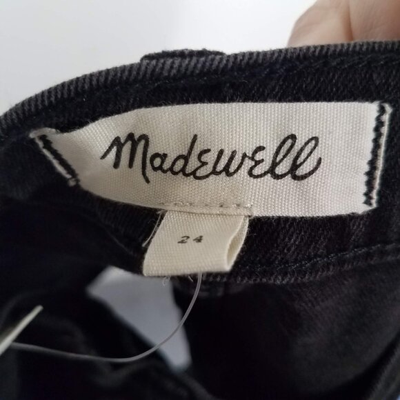 Madewell High Rise Denim Jean Shorts Womens 24 G5167 Black Button Front Fly - Picture 5 of 6